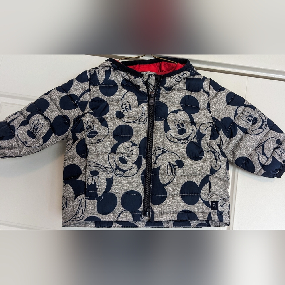 Gap Baby Disney 0-6 Months Mickey Mouse Puffer Jacket
